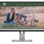 Bar W Dog Training website on desktop monitor