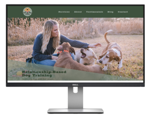 Bar W Dog Training website on desktop monitor