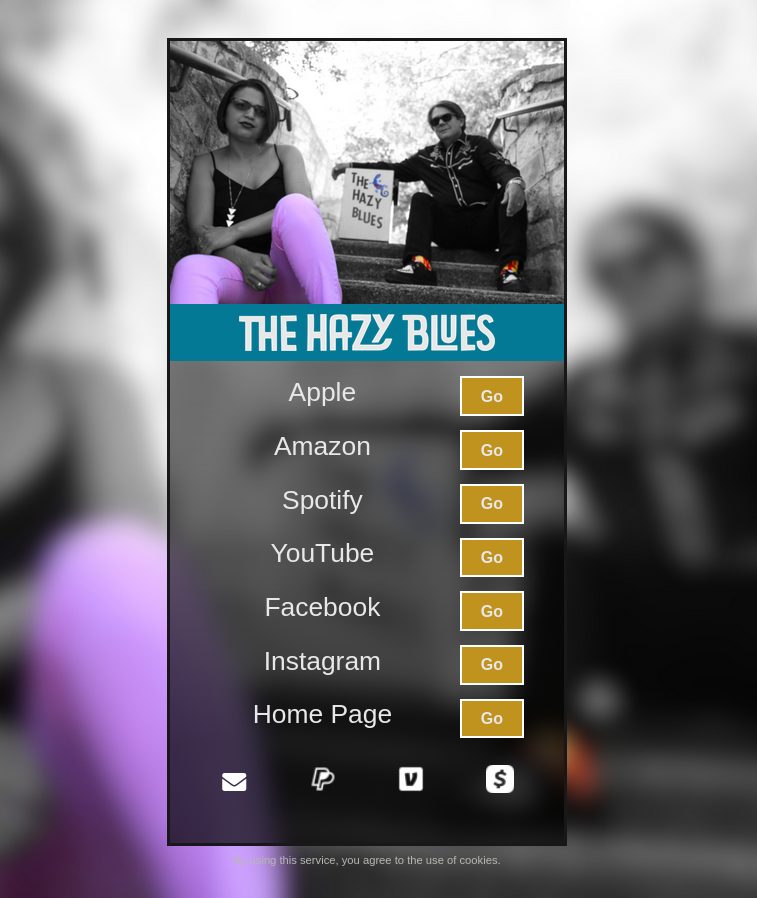 Screenshot of the linkstack page we built for The Hazy Blues.