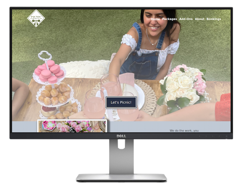 Picnic Envy SA website on a monitor